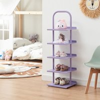 [en.casa] - Kinderschuhregal Poytya Stahl 96x30x27 cm Lila von [EN.CASA]