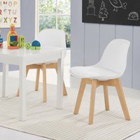 [en.casa] - Kinderzimmerstuhl Elvdal 2er Set gepolstert Weiß von [EN.CASA]