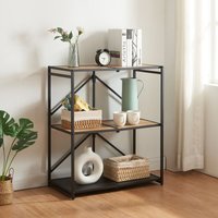 [en.casa] - Klappregal Telemark 81x68x38 cm Schwarz/Eiche-Optik von [EN.CASA]