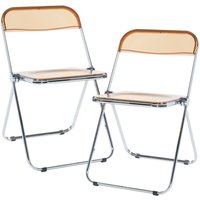 [en.casa] - Klappstuhl Pornainen 2er Set Orange, transparent von [EN.CASA]
