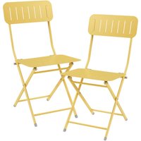Klappstuhl Sande 2er Set Stahl Gelb [en.casa] von [EN.CASA]