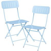 Klappstuhl Sande 2er Set Stahl Himmelblau [en.casa] von [EN.CASA]