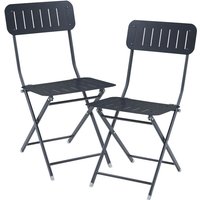 Klappstuhl Sande 2er Set Stahl Schwarz [en.casa] von [EN.CASA]
