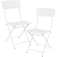 Klappstuhl Sande 2er Set Stahl Weiß [en.casa] von [EN.CASA]