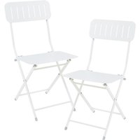 Klappstuhl Sande 2er Set Stahl Weiß [en.casa] von [EN.CASA]