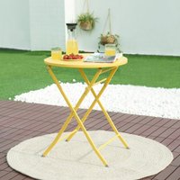 Klapptisch Sande Stahl 71xØ62 cm Gelb [en.casa] von [EN.CASA]