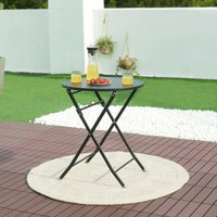[en.casa] - Klapptisch Sande Stahl 71xØ62 cm Schwarz von [EN.CASA]