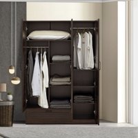 Kleiderschrank Finning 176x120x52 cm 1 Schublade Walnuss, dunkel [en.casa] von [EN.CASA]