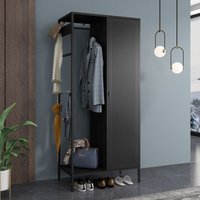 Kleiderschrank Puumala 180x80x45 cm Metall Schwarz [en.casa] von [EN.CASA]