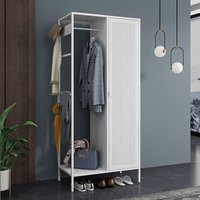 Kleiderschrank Puumala 180x80x45 cm Metall Weiß [en.casa] von [EN.CASA]