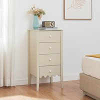 Kommode Luspoo mit 4 Schubladen 82x40x40 cm Cremeweiß [en.casa] von [EN.CASA]