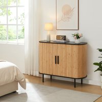 Kommode Tvedestrand 100x40x80 cm Schwarz/Natur [en.casa] von [EN.CASA]