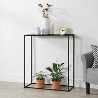 [en.casa] - Konsolentisch Benimaclet 92x80x32 cm Kratzfest Metall Schwarz von [EN.CASA]