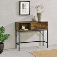 [en.casa] - Konsolentisch Tranemo 92x30x80cm Dunkler Holzton von [EN.CASA]