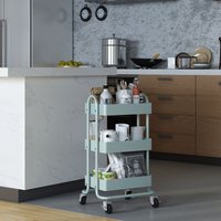 [en.casa] - Küchenrollwagen Pyhäntä mit 3 Ebenen Mintgrün von [EN.CASA]