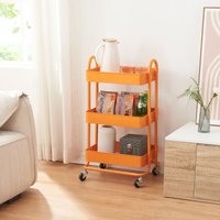 [en.casa] - Küchenrollwagen Pyhäntä mit 3 Ebenen Orange von [EN.CASA]