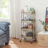 [en.casa] - Küchenrollwagen Pyhäntä mit 4 Ebenen Kamelfarben von [EN.CASA]
