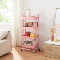 [en.casa] - Küchenrollwagen Pyhäntä mit 4 Ebenen Rosa von [EN.CASA]