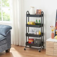 [en.casa] - Küchenrollwagen Pyhäntä mit 4 Ebenen Schwarz von [EN.CASA]