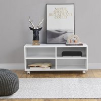 [en.casa] - Lowboard mit Rollen Gränne 90x35x41cm Weiß Matt Weiß von [EN.CASA]