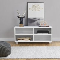 [en.casa] - Lowboard mit Rollen Gränne 90x35x41cm Weiß Matt von [EN.CASA]