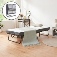 Metall-Klappbett Borjavle mit Matratze 200x90cm Schwarz [en.casa] von [EN.CASA]