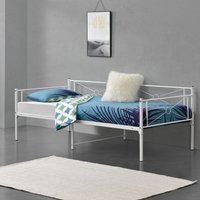 Metallbett Alvesta 90x200 cm Weiß en.casa - Weiß von [EN.CASA]