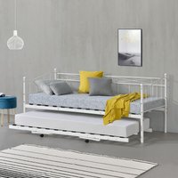 Metallbett Skutskär 90x200cm Weiß en.casa von [EN.CASA]