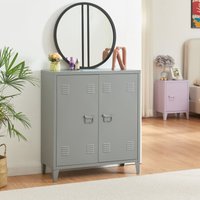 [en.casa] - Metallschrank Oripää 90x80x33 cm Dunkelgrau von [EN.CASA]