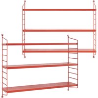 Modulares Wandregal Strängnäs 2er Set Rot [en.casa] von [EN.CASA]