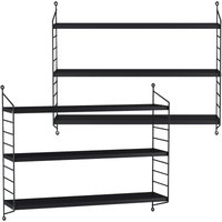 [en.casa] - Modulares Wandregal Strängnäs 2er Set Schwarz von [EN.CASA]