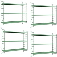 Modulares Wandregal Strängnäs 4er Set Pastellgrün [en.casa] von [EN.CASA]