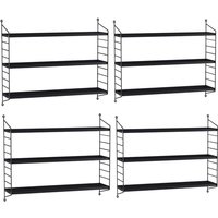 Modulares Wandregal Strängnäs 4er Set Schwarz [en.casa] von [EN.CASA]