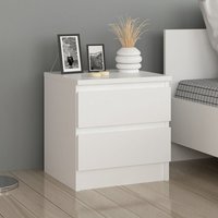 [en.casa] - Nachttisch Fuglebjerg 42x40x37 cm Weiß von [EN.CASA]