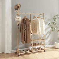 [en.casa] - Rollbarer Garderobenständer Ikaalinen Bambus von [EN.CASA]