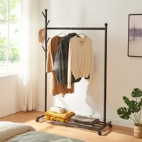 [en.casa] - Rollbarer Garderobenständer Snåsa 170x105x43 cm Schwarz von [EN.CASA]