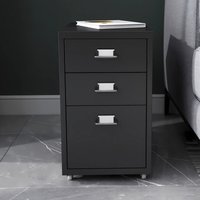 Rollcontainer Kökar mit 3 Schubladen 48x28x41 cm Schwarz matt [en.casa] von [EN.CASA]