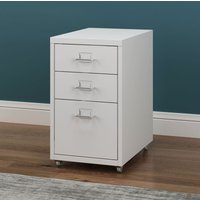 Rollcontainer Kökar mit 3 Schubladen 48x28x41 cm Weiß matt [en.casa] von [EN.CASA]