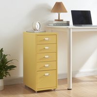 [en.casa] - Rollcontainer Kökar mit 5 Schubladen 69x28x41 cm Gelb von [EN.CASA]
