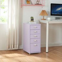 Rollcontainer Kökar mit 5 Schubladen 69x28x41 cm Lila [en.casa] von [EN.CASA]