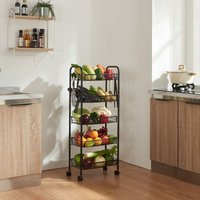 [en.casa] - Rollwagen Tromsø mit 5 Ebenen 103x44x26cm Schwarz von [EN.CASA]