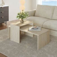 Satztisch 2er Set Sotapim Travertin [en.casa] von [EN.CASA]