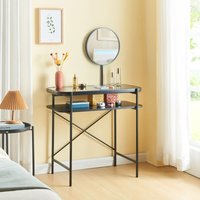 [en.casa] - Schminktisch Hjelmeland mit Spiegel 129x80x44 cm Schwarz von [EN.CASA]