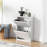 [en.casa] - Schuhkipper Sokndal mit 2 Klappen Weiß von [EN.CASA]