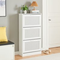 [en.casa] - Schuhkipper Vesilahti 115x60x24 cm Weiß von [EN.CASA]