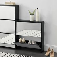 [en.casa] - Schuhkipper Vogar mit 2 Türen 67x63x17 cm Schwarz von [EN.CASA]