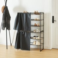 [en.casa] - Schuhregal Sel mit Vorhang 2er Set Schwarz von [EN.CASA]