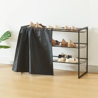 [en.casa] - Schuhregal Sel mit Vorhang Schwarz von [EN.CASA]