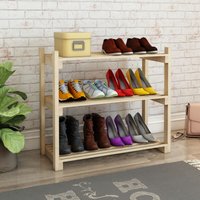 [en.casa] - Schuhregal Them mit 3 Ablagen Kiefernholz von [EN.CASA]