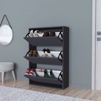 [en.casa] - Schuhschrank Aurskog 110x73,5x24cm Anthrazit von [EN.CASA]